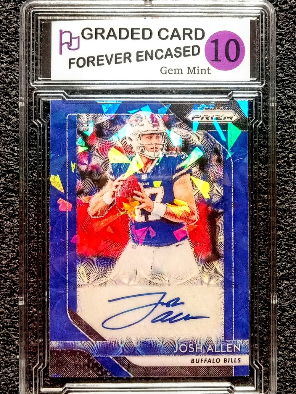 Josh Allen Buffalo Bills MVP Cracked Ice Autograph Football Rookie Card. Graded